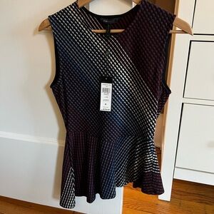 BCBGMaxAzria asymmetrical peplum top, XS, new with tags!